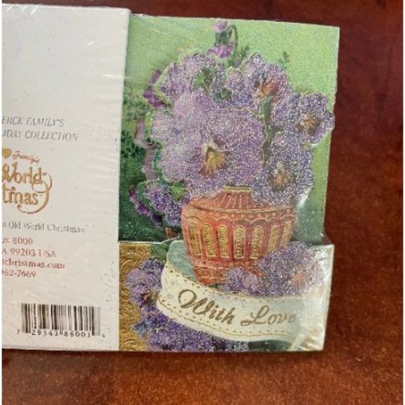 Retired 'With Love' Old World Christmas Mini Cards - Picture 2 of 3